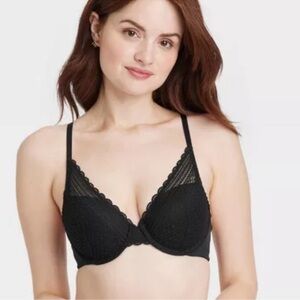 Auden Women's Lace Push-Up‎ Plunge Bra